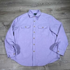 J Crew Shirt Mens Oarsman Large Purple Button Up  Flannel Chamois